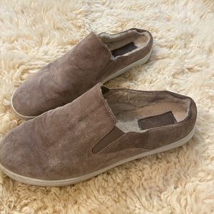 Vince Fur Lined Slip-On Sneaker in Taupe